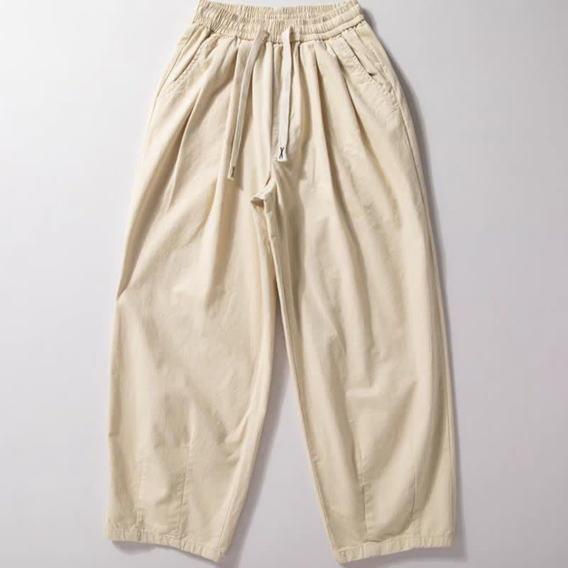 Buddha Stones Klassische Herrenhose mit geradem Bein, geradem Bein und Taschen, Kordelzug, Knöchelbreite, einfarbig, für Frühling und Herbst - image 4