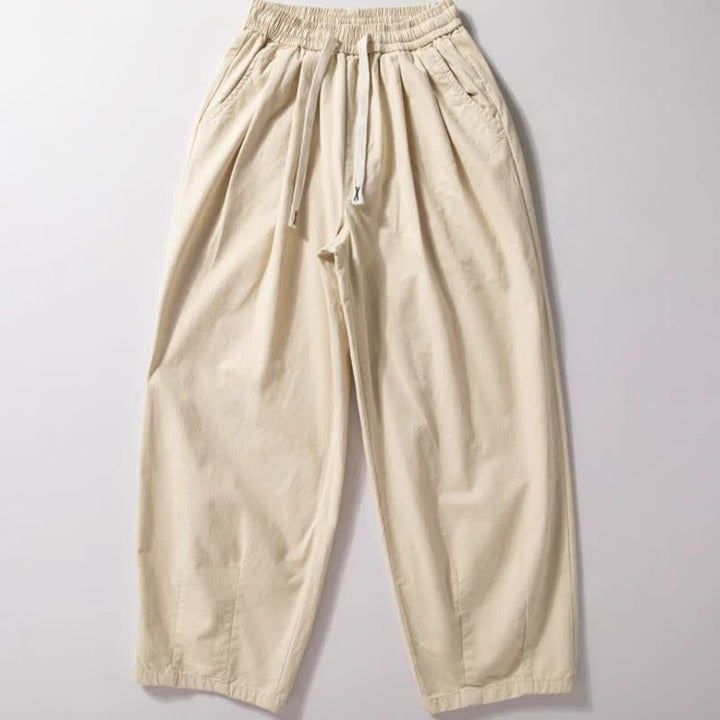 Buddha Stones Klassische Herrenhose mit geradem Bein, geradem Bein und Taschen, Kordelzug, Knöchelbreite, einfarbig, für Frühling und Herbst - image 4