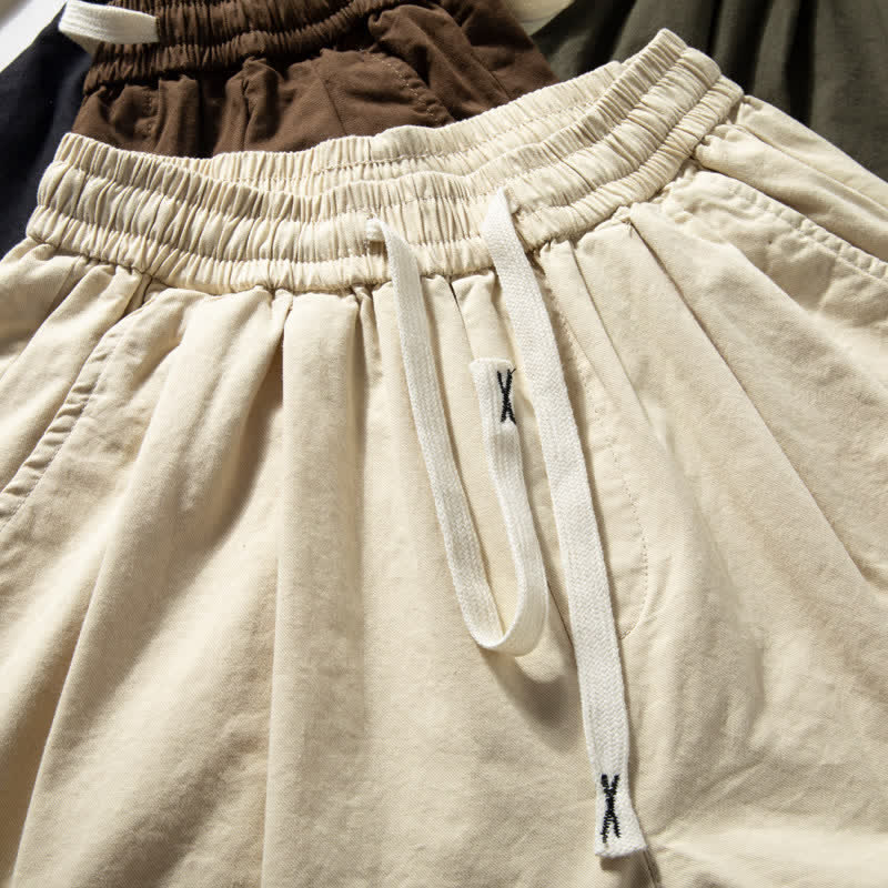 Buddha Stones Klassische Herrenhose mit geradem Bein, geradem Bein und Taschen, Kordelzug, Knöchelbreite, einfarbig, für Frühling und Herbst - image 5