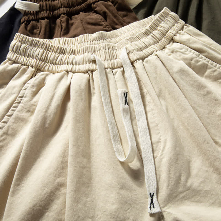 Buddha Stones Klassische Herrenhose mit geradem Bein, geradem Bein und Taschen, Kordelzug, Knöchelbreite, einfarbig, für Frühling und Herbst - image 5