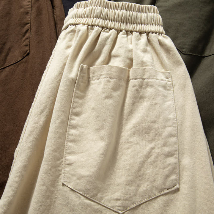 Buddha Stones Klassische Herrenhose mit geradem Bein, geradem Bein und Taschen, Kordelzug, Knöchelbreite, einfarbig, für Frühling und Herbst - image 7