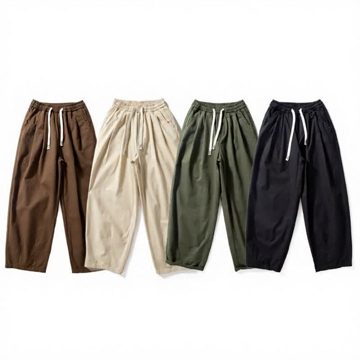 Buddha Stones Klassische Herrenhose mit geradem Bein, geradem Bein und Taschen, Kordelzug, Knöchelbreite, einfarbig, für Frühling und Herbst - image 12
