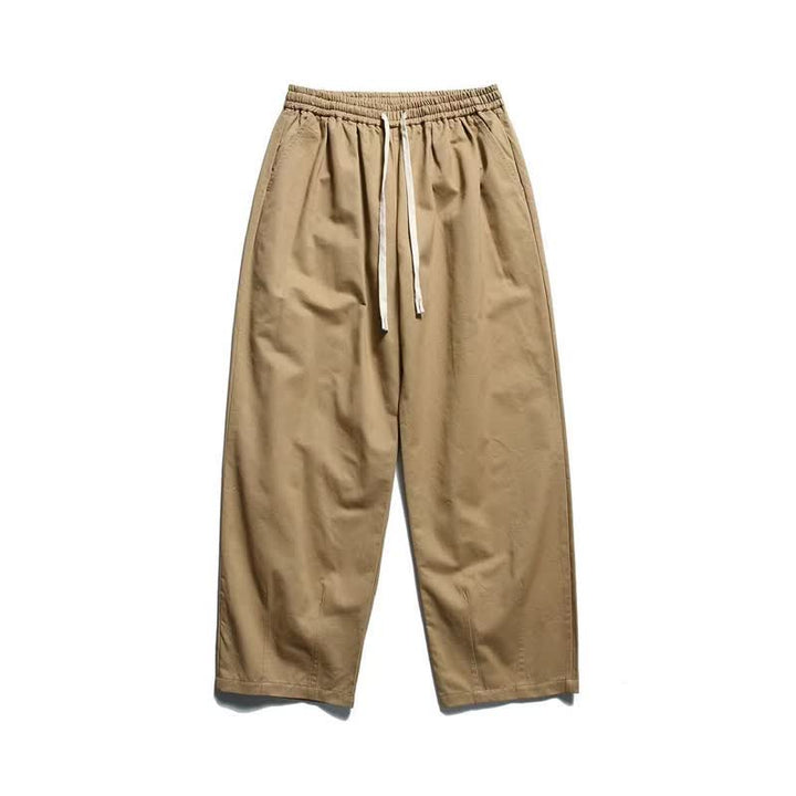 Buddha Stones Klassische Herrenhose mit geradem Bein, geradem Bein und Taschen, Kordelzug, Knöchelbreite, einfarbig, für Frühling und Herbst - Bräunen - US/UK/AU42, EU52 (3XL) - image 3