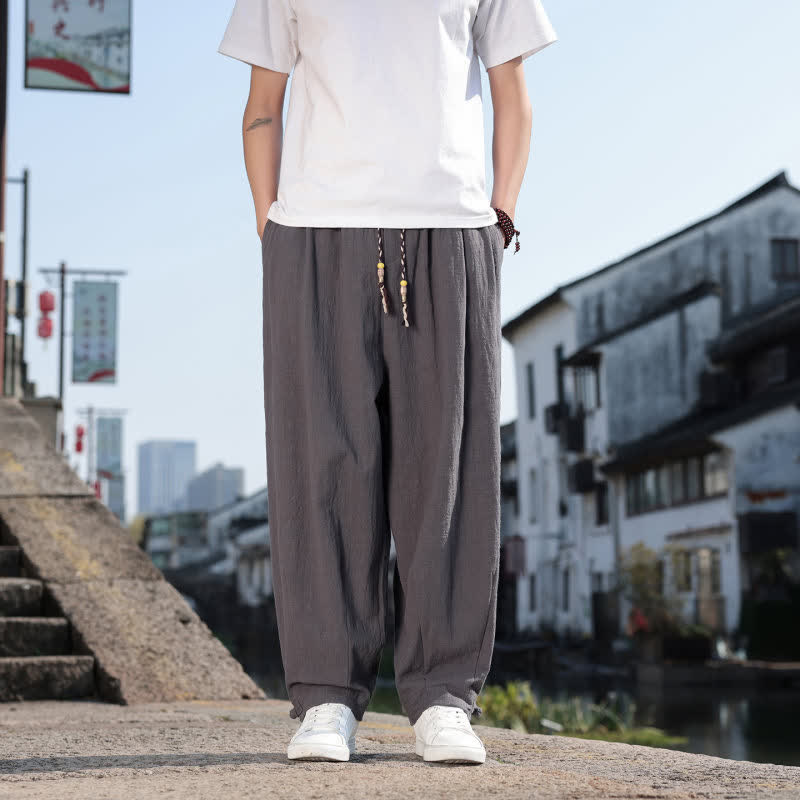 Buddha Stones Frühling/Herbst Retro Lässige Lange Hose für Herren, Gerades Bein, Mit Taschen - DimGray - US/UK/AU46, EU56 (5XL) - image 0