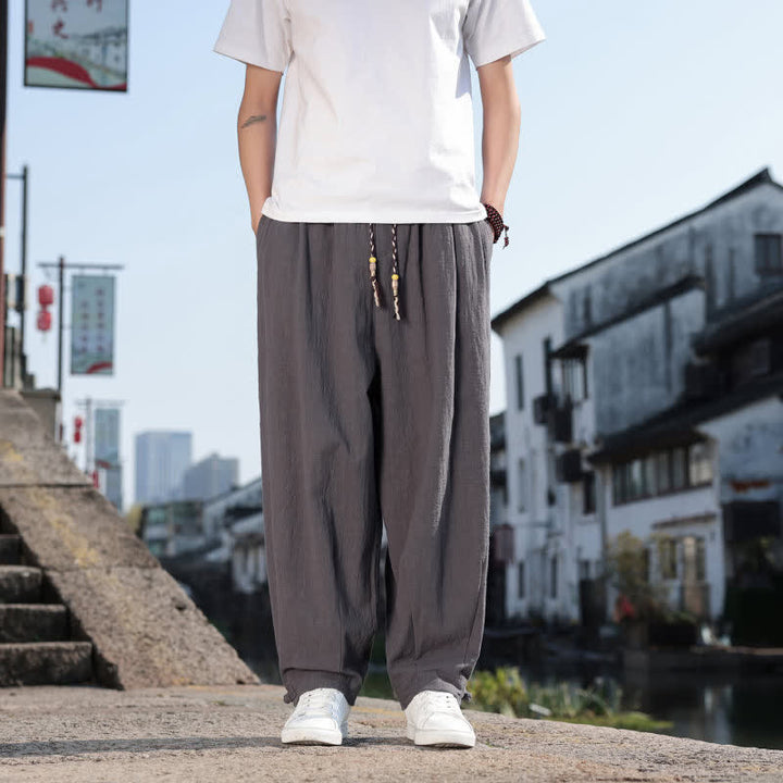 Buddha Stones Frühling/Herbst Retro Lässige Lange Hose für Herren, Gerades Bein, Mit Taschen - DimGray - US/UK/AU46, EU56 (5XL) - image 0