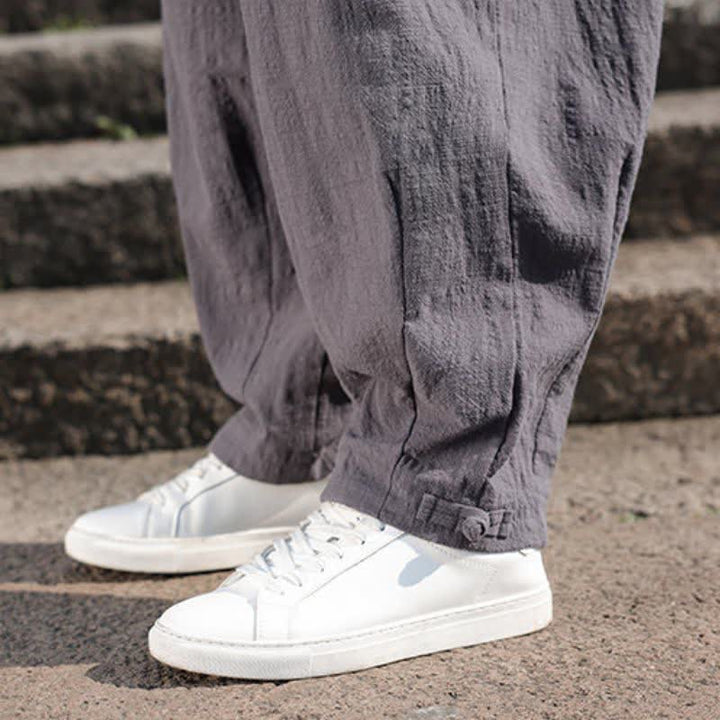 Buddha Stones Frühling/Herbst Retro Lässige Lange Hose für Herren, Gerades Bein, Mit Taschen - image 10