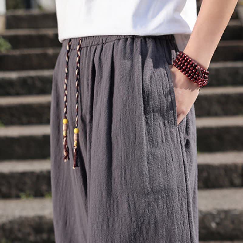 Buddha Stones Frühling/Herbst Retro Lässige Lange Hose für Herren, Gerades Bein, Mit Taschen - image 9
