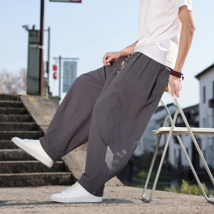 Buddha Stones Frühling/Herbst Retro Lässige Lange Hose für Herren, Gerades Bein, Mit Taschen - image 7
