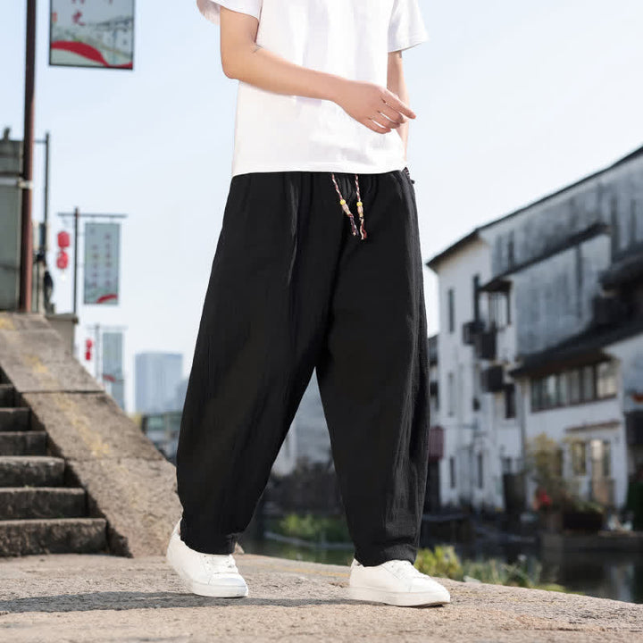 Buddha Stones Frühling/Herbst Retro Lässige Lange Hose für Herren, Gerades Bein, Mit Taschen - image 16
