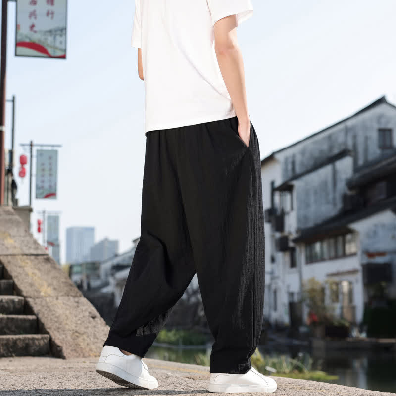 Buddha Stones Frühling/Herbst Retro Lässige Lange Hose für Herren, Gerades Bein, Mit Taschen - image 15