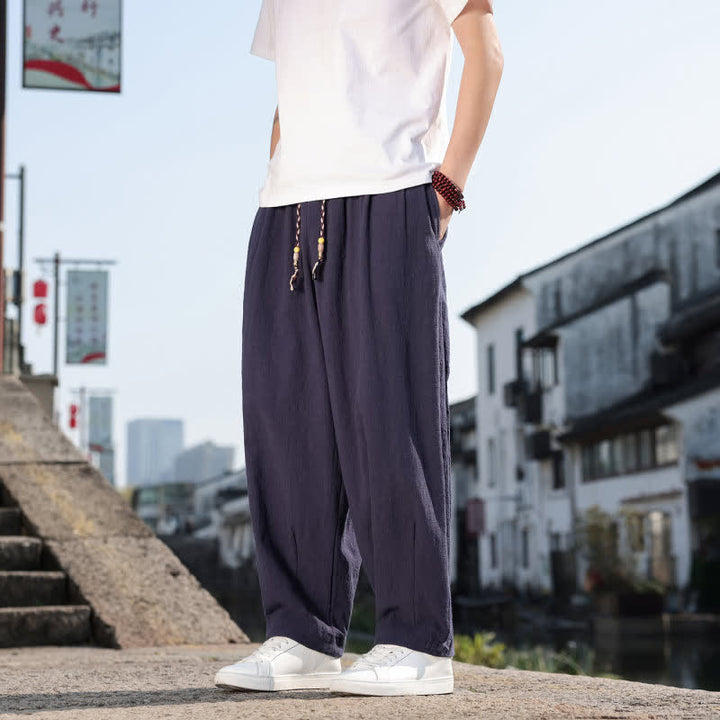 Buddha Stones Frühling/Herbst Retro Lässige Lange Hose für Herren, Gerades Bein, Mit Taschen - image 21