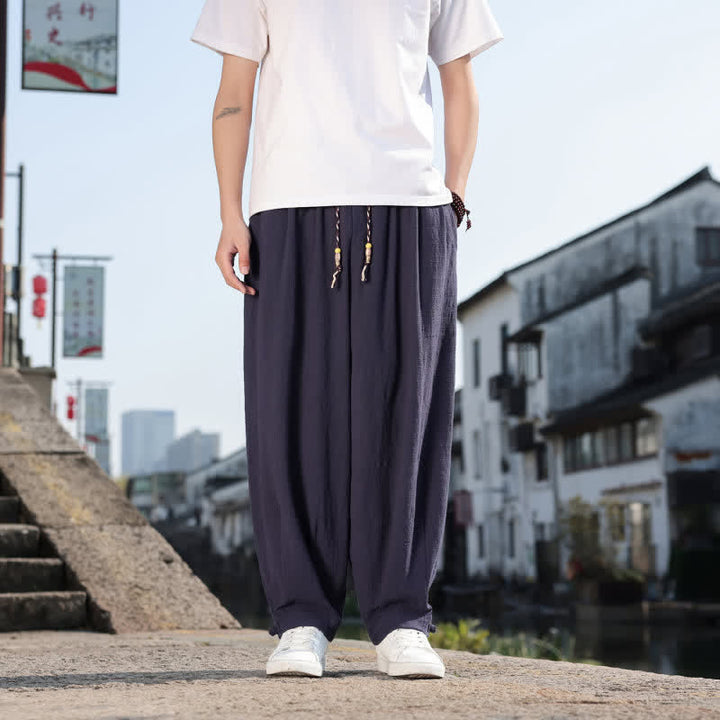 Buddha Stones Frühling/Herbst Retro Lässige Lange Hose für Herren, Gerades Bein, Mit Taschen - Marine - US/UK/AU46, EU56 (5XL) - image 19