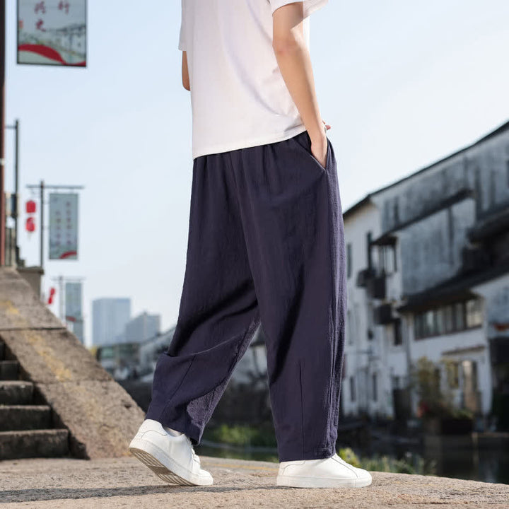 Buddha Stones Frühling/Herbst Retro Lässige Lange Hose für Herren, Gerades Bein, Mit Taschen - image 23
