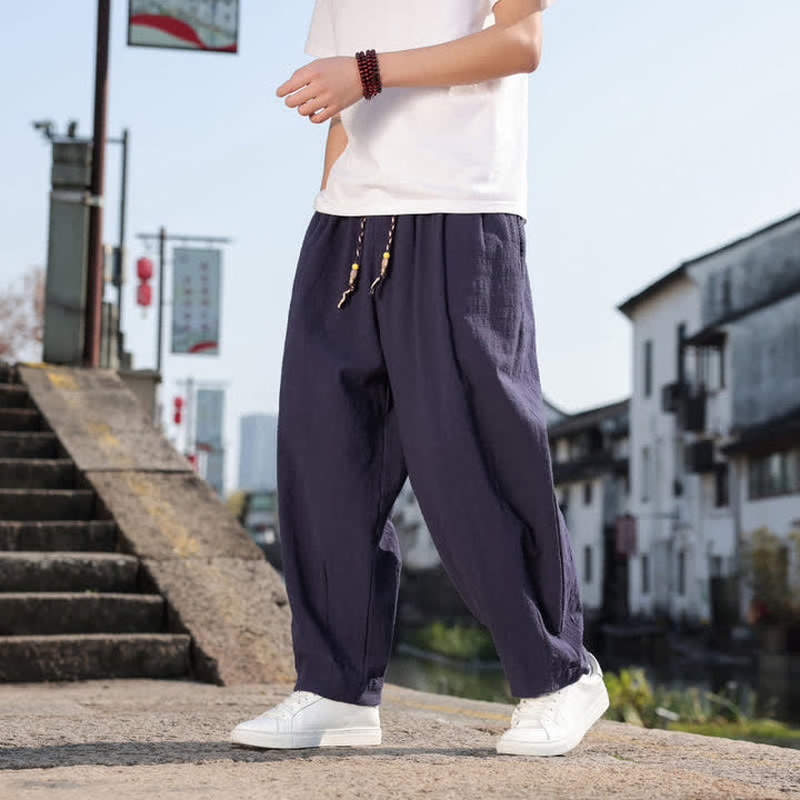 Buddha Stones Frühling/Herbst Retro Lässige Lange Hose für Herren, Gerades Bein, Mit Taschen - image 24