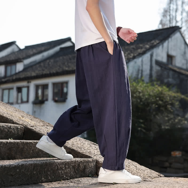 Buddha Stones Frühling/Herbst Retro Lässige Lange Hose für Herren, Gerades Bein, Mit Taschen - image 22