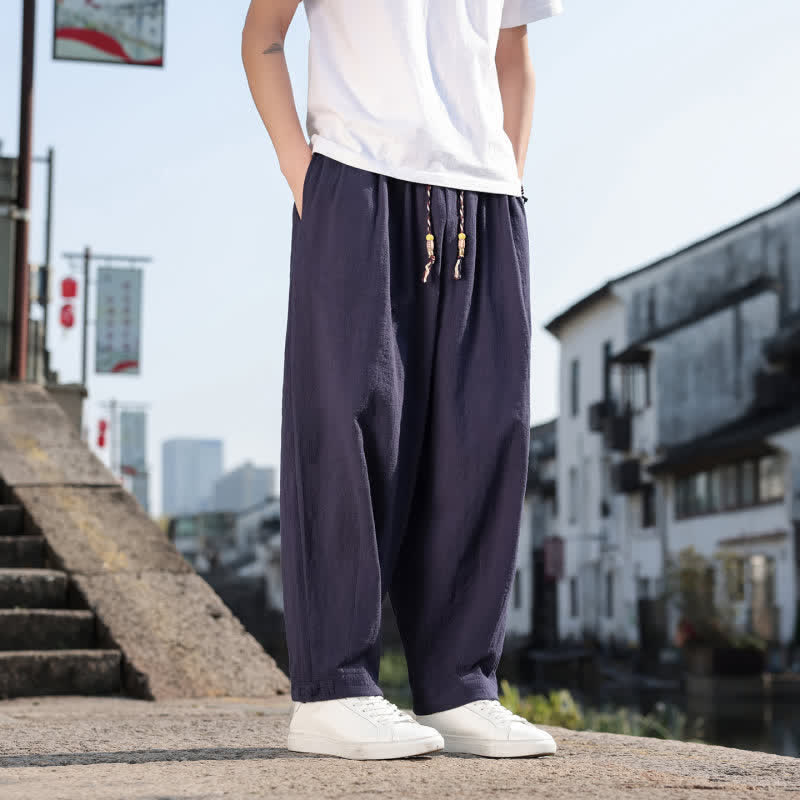 Buddha Stones Frühling/Herbst Retro Lässige Lange Hose für Herren, Gerades Bein, Mit Taschen - image 20