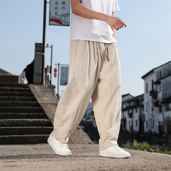 Buddha Stones Frühling/Herbst Retro Lässige Lange Hose für Herren, Gerades Bein, Mit Taschen - image 28