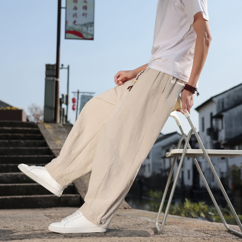 Buddha Stones Frühling/Herbst Retro Lässige Lange Hose für Herren, Gerades Bein, Mit Taschen - image 33