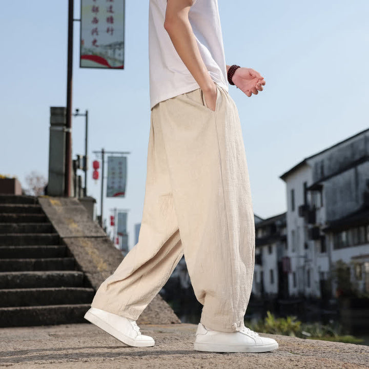 Buddha Stones Frühling/Herbst Retro Lässige Lange Hose für Herren, Gerades Bein, Mit Taschen - image 30