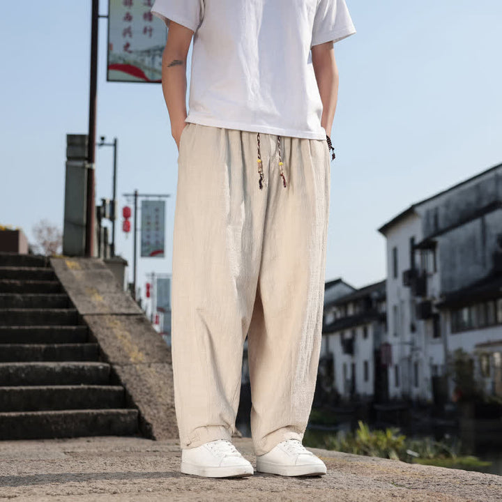 Buddha Stones Frühling/Herbst Retro Lässige Lange Hose für Herren, Gerades Bein, Mit Taschen - image 31