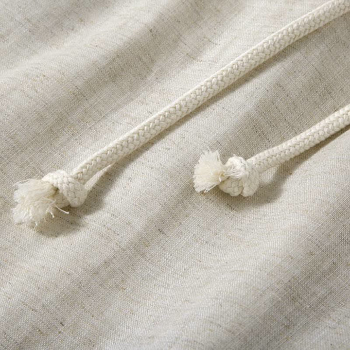 Buddha Stones Lässiges, minimalistisches Langarmhemd mit Knopfleiste für Frühling und Herbst, Hose mit Kordelzug, einfarbiges Herren-Meditationstuch mit Tasche - image 11