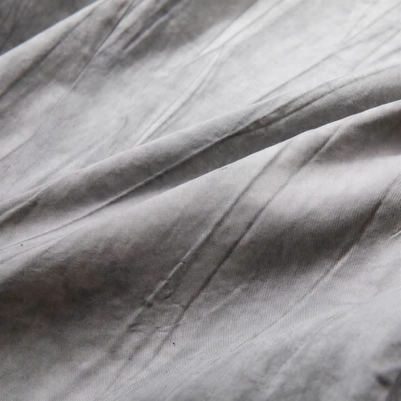 Buddha Stones Herbst/Winter Tang Style Minimalistischer Kimono mit Kordelzug, einfarbiger Baumwolle, langärmelig, Herren - image 7