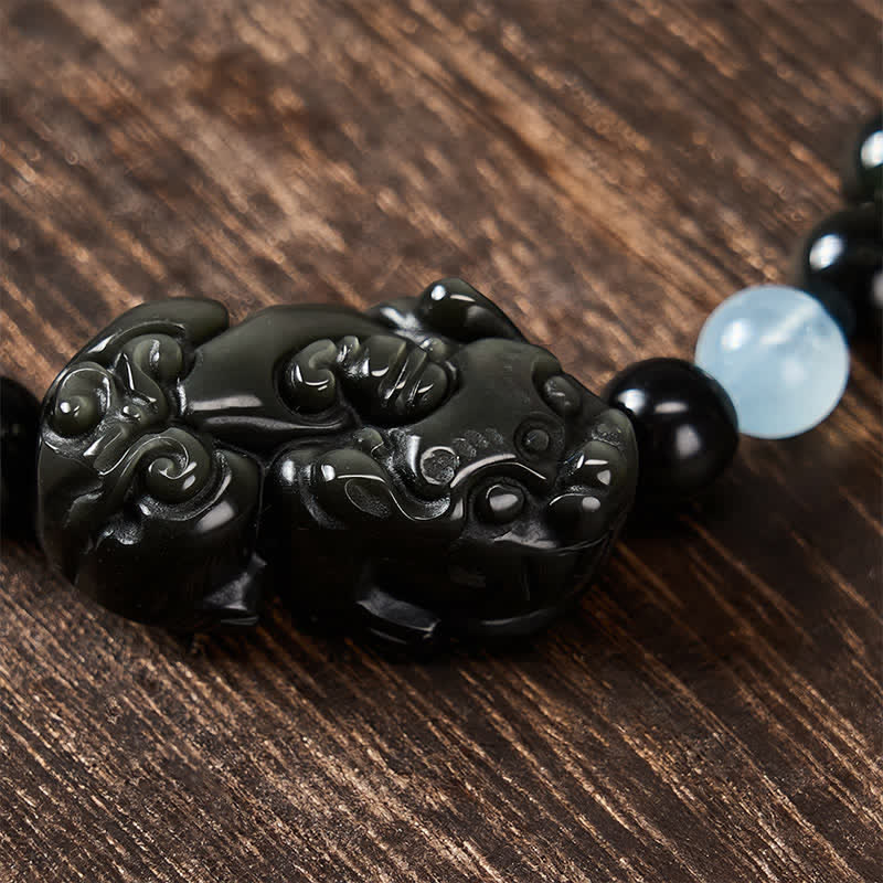 Buddha Stones Regenbogen-Obsidian-Pi-Xiu-Armband für Wohlstand und positive Transformation - image 4