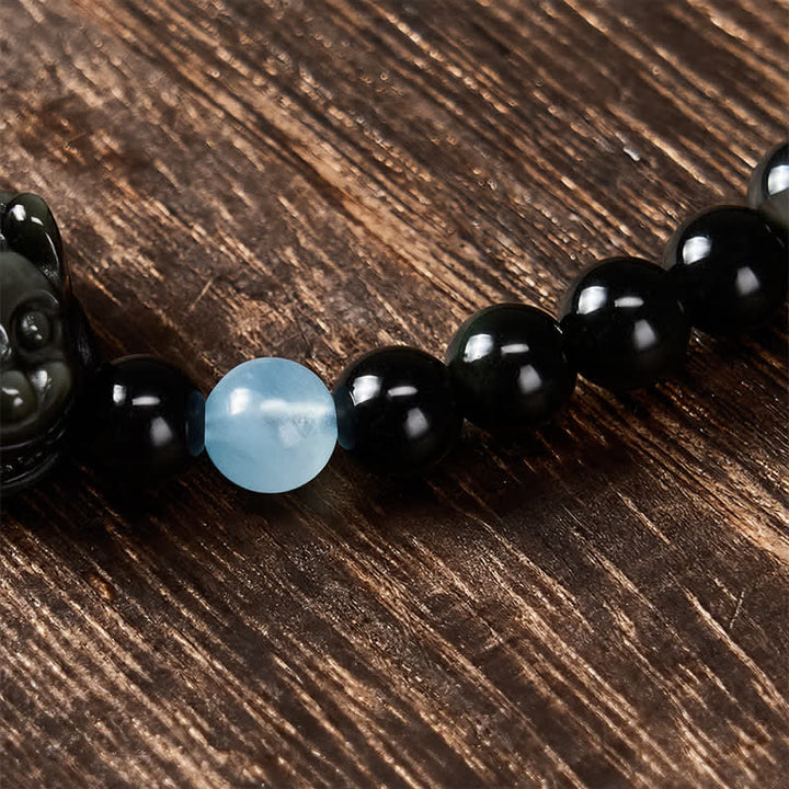 Buddha Stones Regenbogen-Obsidian-Pi-Xiu-Armband für Wohlstand und positive Transformation - image 5