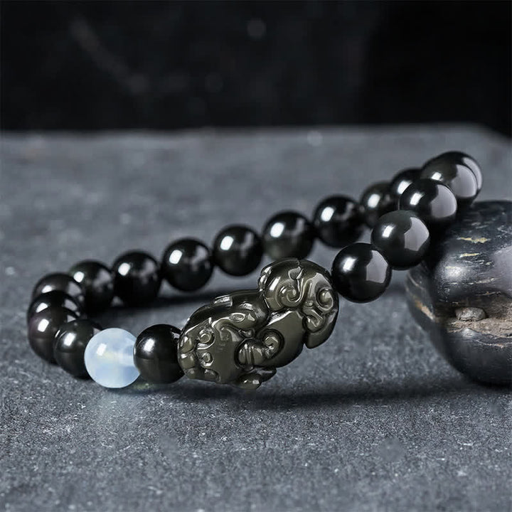 Buddha Stones Regenbogen-Obsidian-Pi-Xiu-Armband für Wohlstand und positive Transformation - Pi Xiu 8mm (Handgelenkumfang: 5,9-6,3 Zoll/15–16 cm) - image 11
