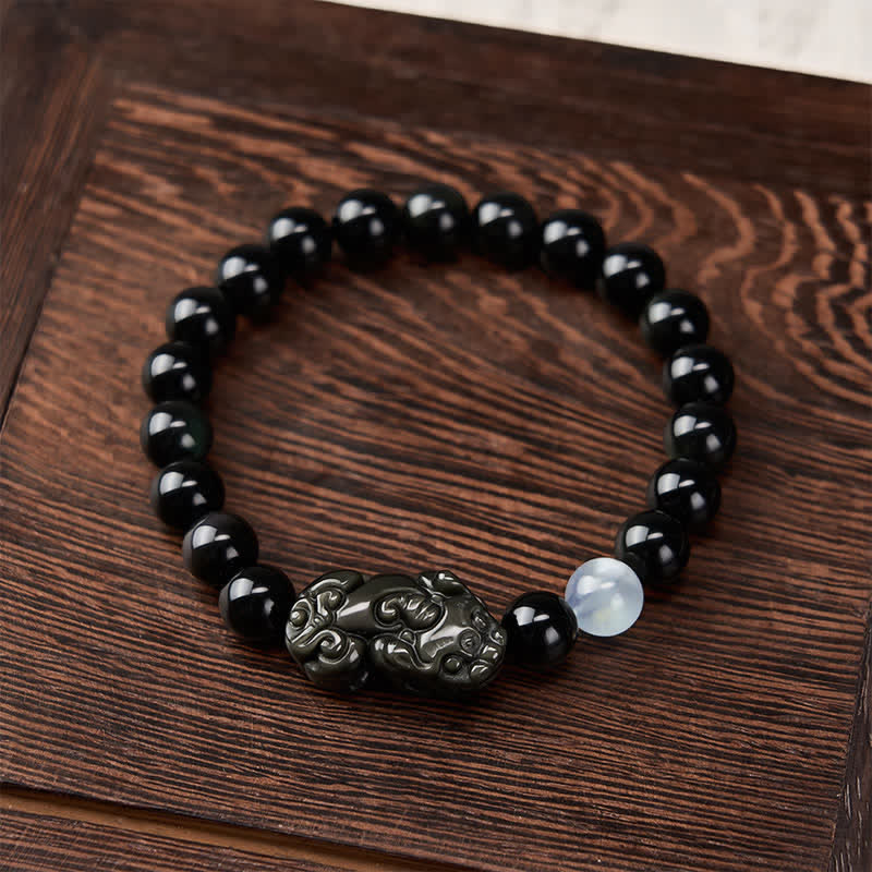 Buddha Stones Regenbogen-Obsidian-Pi-Xiu-Armband für Wohlstand und positive Transformation - image 13