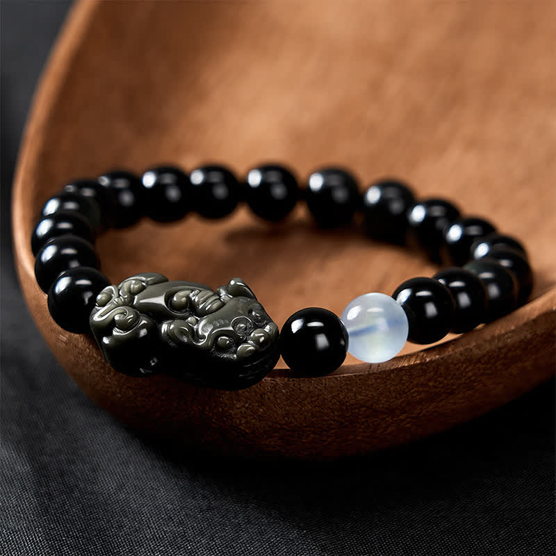 Buddha Stones Regenbogen-Obsidian-Pi-Xiu-Armband für Wohlstand und positive Transformation - image 12