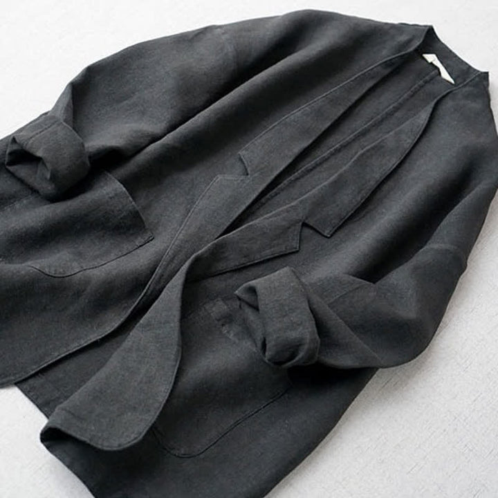 Buddha Stones Lässige, minimalistische Damenjacke mit Taschen für Frühling und Herbst - image 8