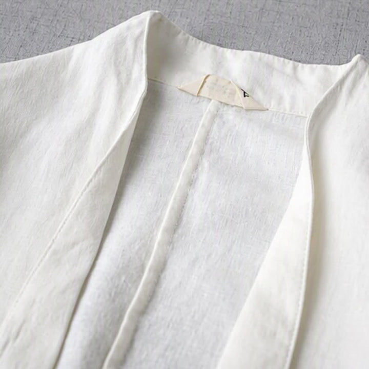 Buddha Stones Lässige, minimalistische Damenjacke mit Taschen für Frühling und Herbst - image 2