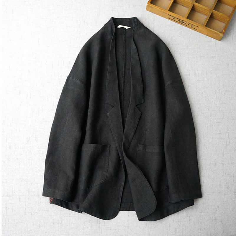 Buddha Stones Lässige, minimalistische Damenjacke mit Taschen für Frühling und Herbst - image 7