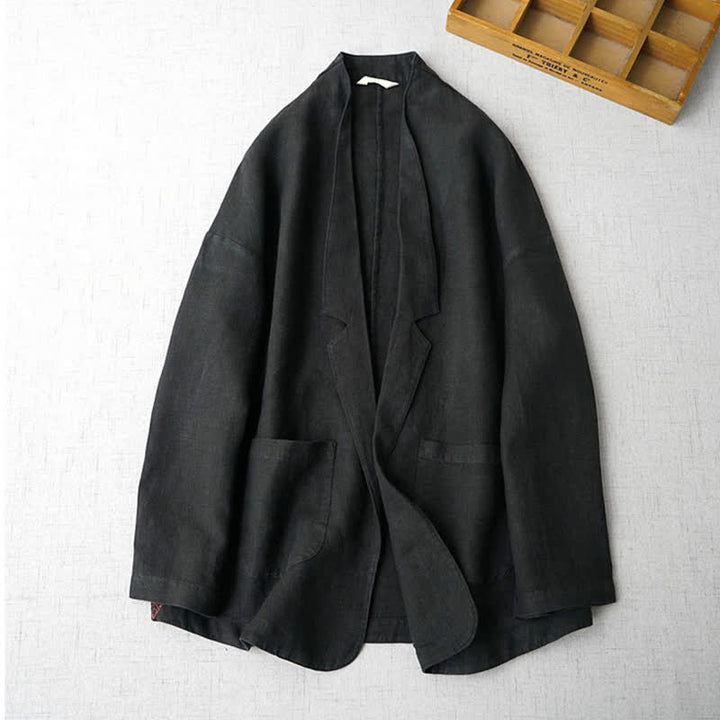Buddha Stones Lässige, minimalistische Damenjacke mit Taschen für Frühling und Herbst - image 7