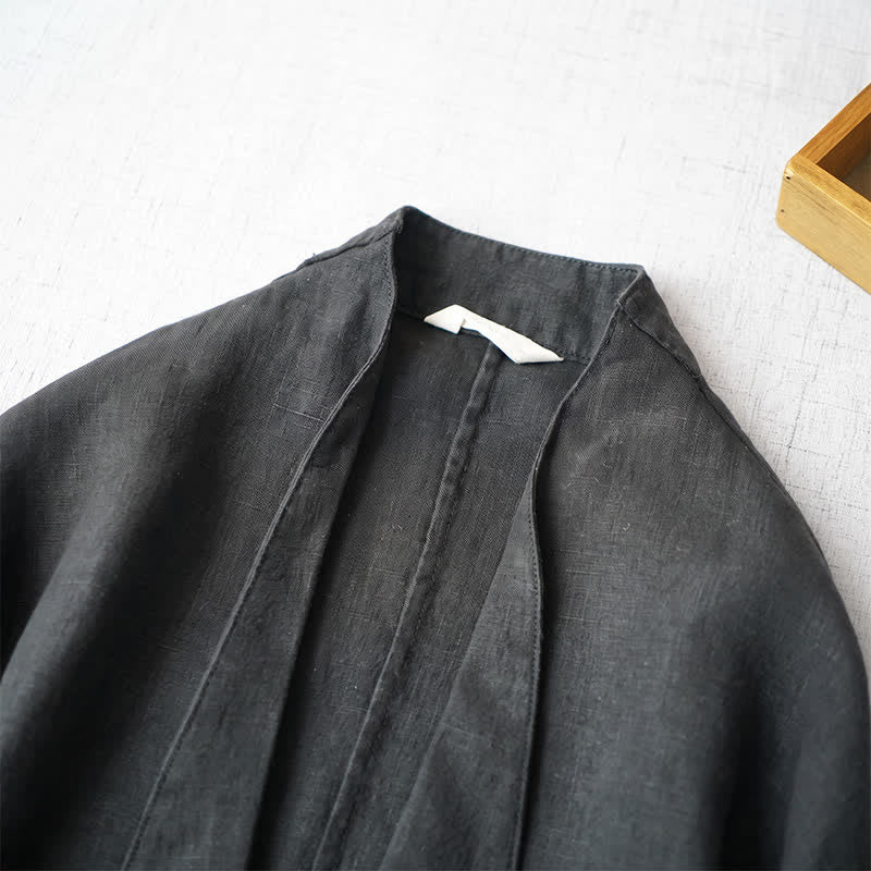 Buddha Stones Lässige, minimalistische Damenjacke mit Taschen für Frühling und Herbst - image 10