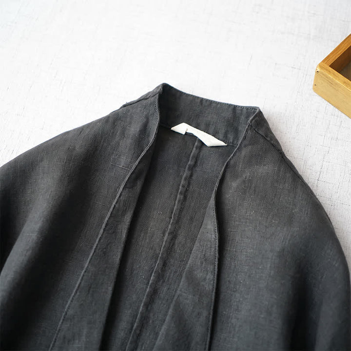 Buddha Stones Lässige, minimalistische Damenjacke mit Taschen für Frühling und Herbst - image 10
