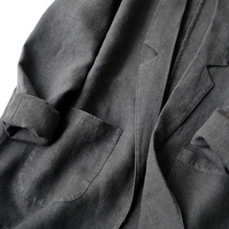 Buddha Stones Lässige, minimalistische Damenjacke mit Taschen für Frühling und Herbst - image 11