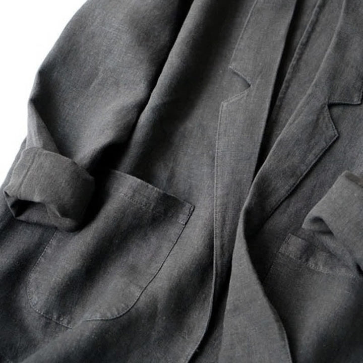 Buddha Stones Lässige, minimalistische Damenjacke mit Taschen für Frühling und Herbst - image 11