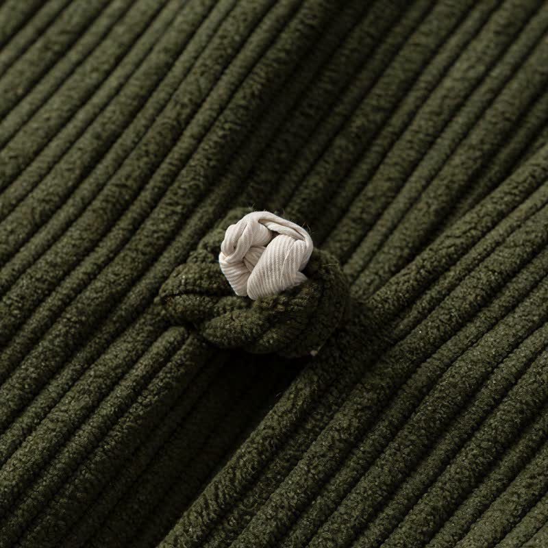 Buddha Stones Lässige Herrenjacke im Tang-Stil mit Stehkragen, wendbar und mit Tasche, aus einfarbigem Cord, ideal für Herbst und Winter. - image 10