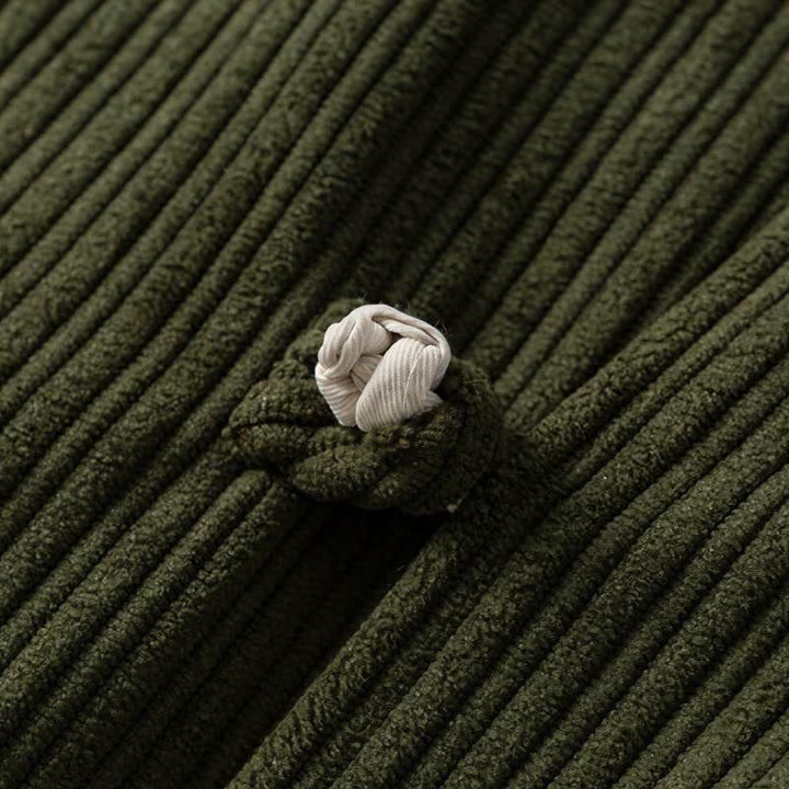 Buddha Stones Lässige Herrenjacke im Tang-Stil mit Stehkragen, wendbar und mit Tasche, aus einfarbigem Cord, ideal für Herbst und Winter. - image 10