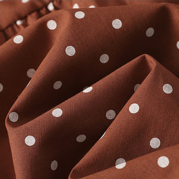 Buddha Stones Frühlingshaftes Vintage-Kleid mit Stufenmuster, Polka-Dots, langen Ärmeln und Taschen - image 14