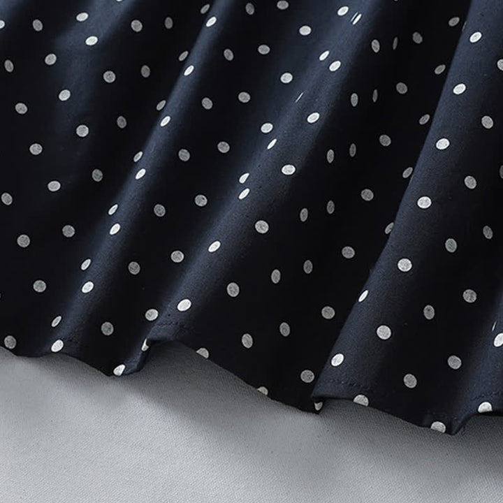 Buddha Stones Frühlingshaftes Vintage-Kleid mit Stufenmuster, Polka-Dots, langen Ärmeln und Taschen - image 4