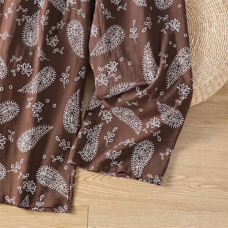 Buddha Stones Lässige, knöchellange Hose im Boho-Stil mit Kordelzug und Paisley-Muster, gerades Bein und Tasche für Damen, ideal für Frühling und Sommer. - image 9
