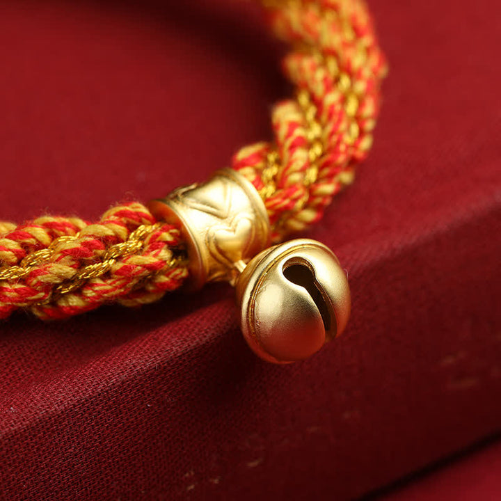 Buddha Stones Handgewebtes tibetisches Om Mani Padme Hum Weisheitsglocken-Charm-Armband aus mehrfarbigem Seil - image 7