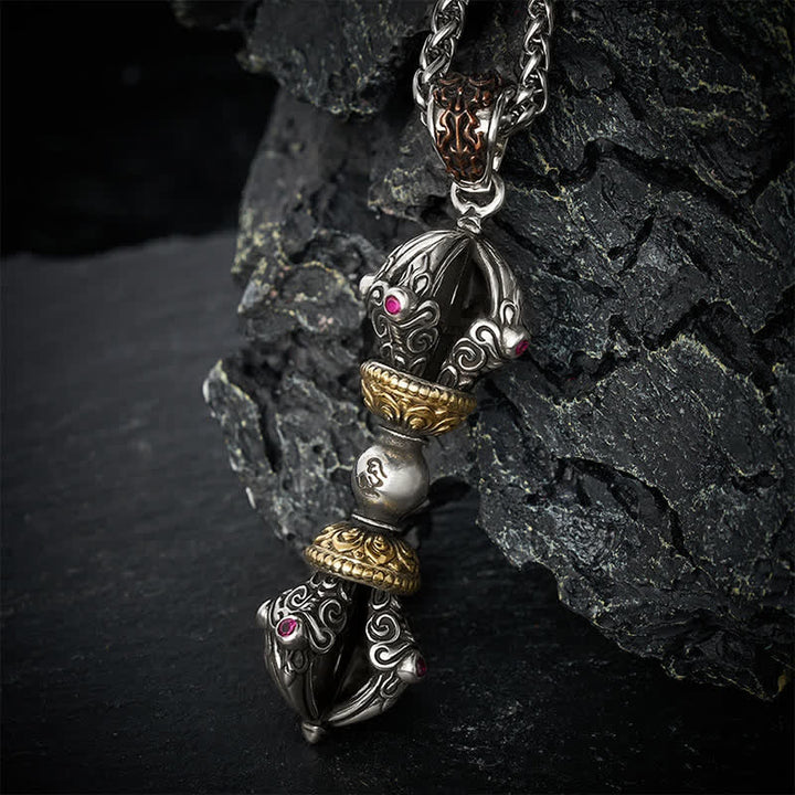 Buddha Stones Halskette mit Anhänger im tibetischen Kupfer-Vajra-Design für Erdung und spirituelle Kraft - image 3