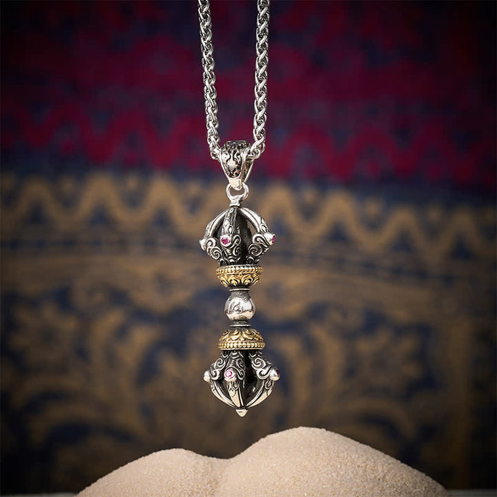 Buddha Stones Halskette mit Anhänger im tibetischen Kupfer-Vajra-Design für Erdung und spirituelle Kraft - image 8