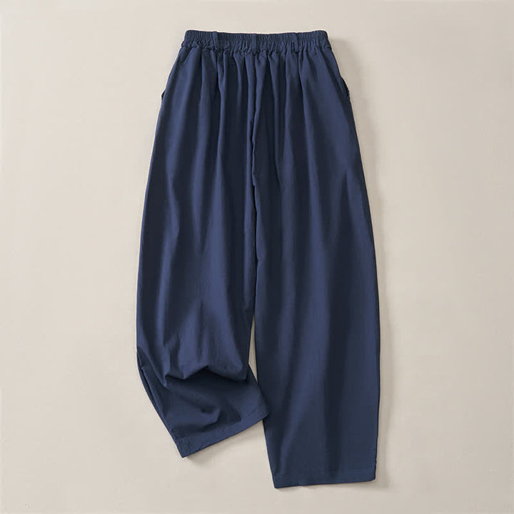 Buddha Stones Lässige, einfarbige Knöchelhose für Damen, gerades Bein, mit Taschen, ideal für Frühling und Sommer - image 1