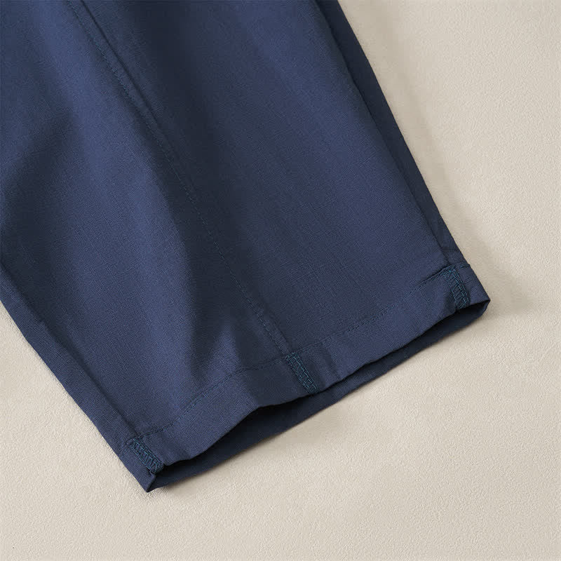 Buddha Stones Lässige, einfarbige Knöchelhose für Damen, gerades Bein, mit Taschen, ideal für Frühling und Sommer - image 7
