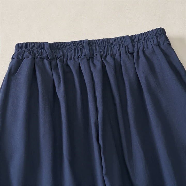 Buddha Stones Lässige, einfarbige Knöchelhose für Damen, gerades Bein, mit Taschen, ideal für Frühling und Sommer - image 3